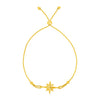 14k Yellow Gold Adjustable Bracelet with Polished Star